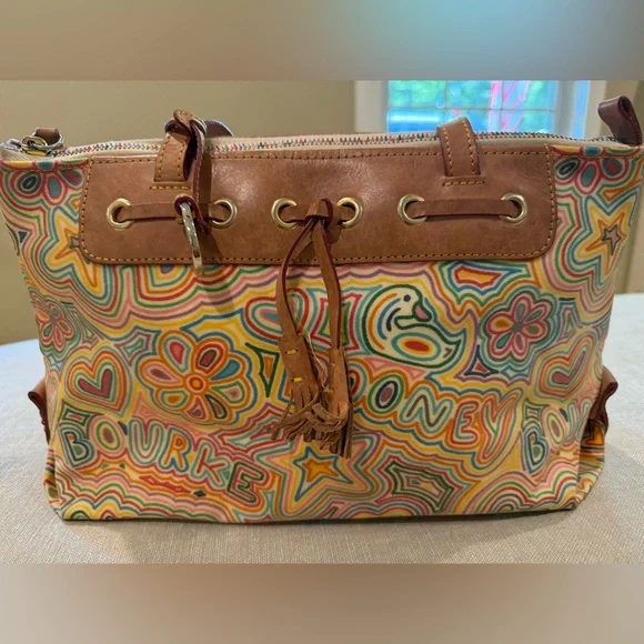 Dooney & Bourke rare rainbow doodle y2k purse - Picture 3 of 12